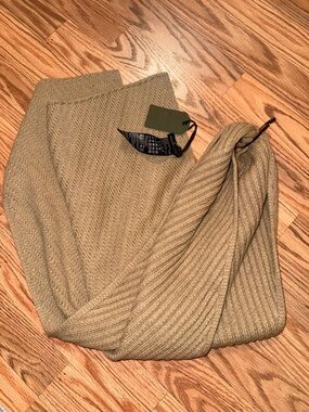 All saints traveling rib scarf Cortina beige acrylic wool blend unisex new